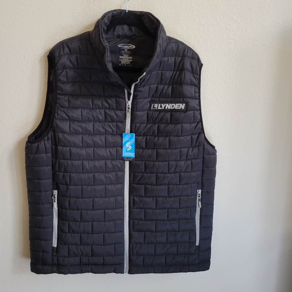 Dutch Harbor Gear NWT Black Puffer Vest With Company Logo Men's 2XL